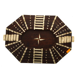 6 plateaux gigognes en bois exotique et 