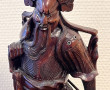 Sculpture de guerrier chinois en bois H.