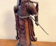 Sculpture de guerrier chinois en bois H.