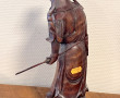 Sculpture de guerrier chinois en bois H.