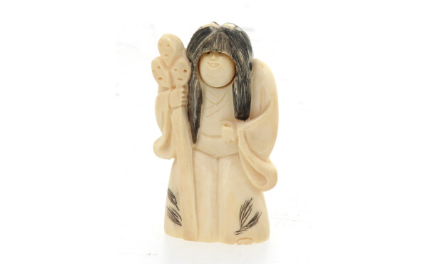 Acteur de kabuki à tête tournante en ivo