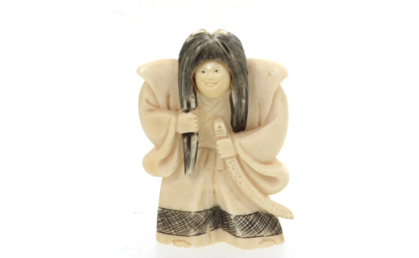 Acteur de kabuki à tête tournante en ivo