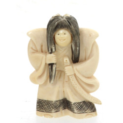 Acteur de kabuki à tête tournante en ivo