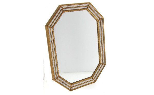 Miroir à pans coupés et parecloses, verr