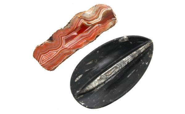 Deux coupes en pierre polie, l'une proiv