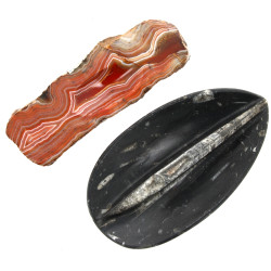 Deux coupes en pierre polie, l'une proiv