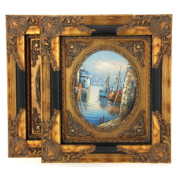 Paire de cadres rectangulaires à vue ova