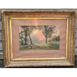 Important cadre en bois et stuc doré XIX