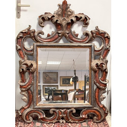 Miroir baroque italien en bois sculpté p