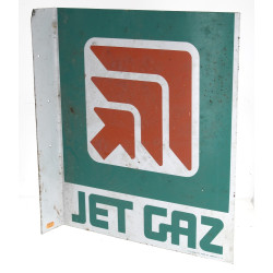 JET GAZ - Plaque émaillée double face, 1