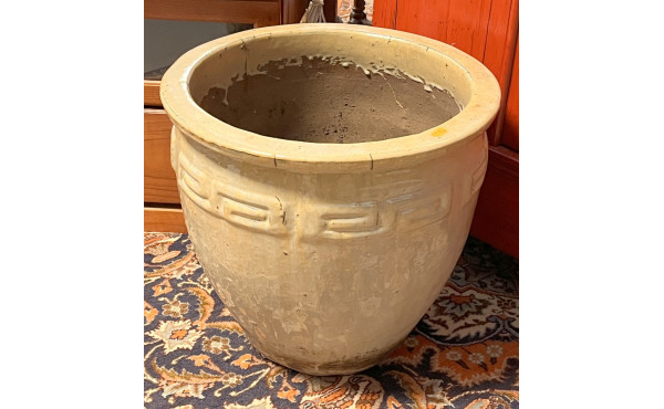 Gros pot de jardin en céramique émaillée