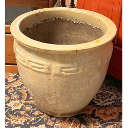 Gros pot de jardin en céramique émaillée