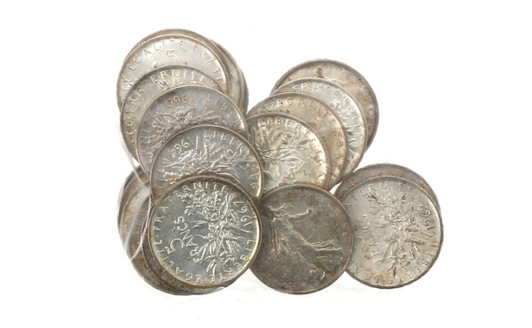 Lot de 20 pièces de 5 F argent