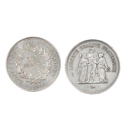 2 pièces de 50 F argent "1977"