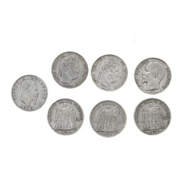 Lot de 7 pièces de 5 F écu XIXème (6 fra