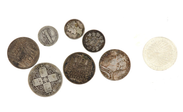 Lot de 8 pièces et médaille en argent ( 