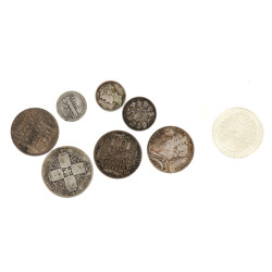 Lot de 8 pièces et médaille en argent ( 