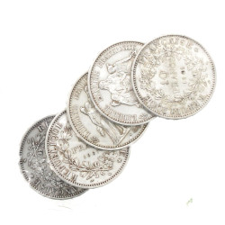 Lot de 5 pièces de 10 F Hercule 1965-196