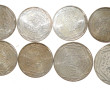 Lot de 8 pièces en argent: 1 p. de 10 eu