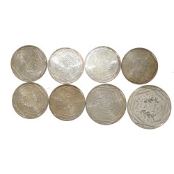 Lot de 8 pièces en argent: 1 p. de 10 eu