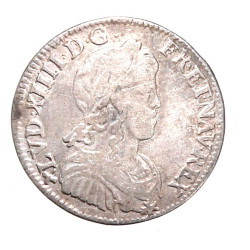 FRANCE Louis XIV - 1/4 écu à la mèche l