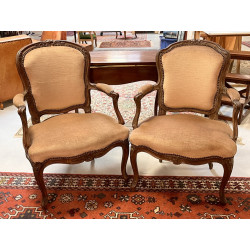 FALCONET XVIIIème - Deux fauteuils cabri