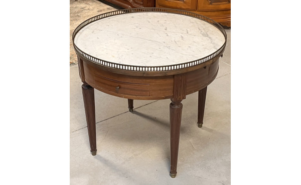 Table basse style bouillote plateau marb