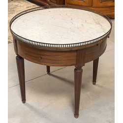 Table basse style bouillote plateau marb
