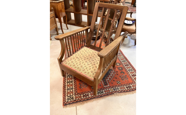 Fauteuil en placage style Maurice, dossi