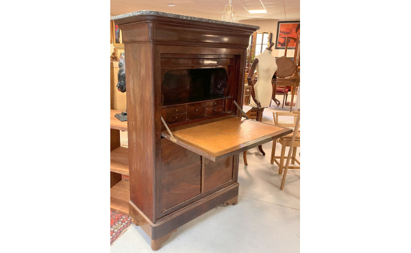 Secrétaire à abattant en placage d'acajo