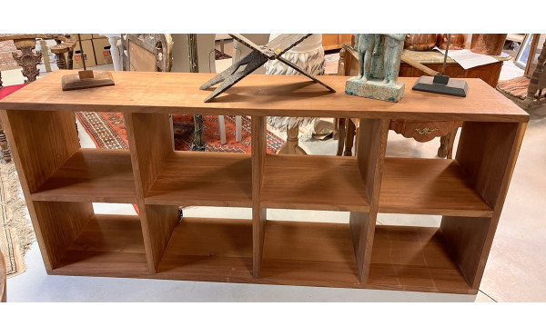 Meuble étagère en teck massif chevillé p