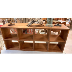 Meuble étagère en teck massif chevillé p