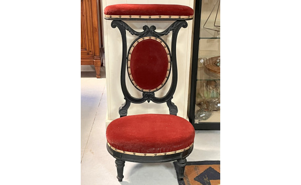 Prie Dieu Nap III en bois noirci