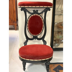 Prie Dieu Nap III en bois noirci