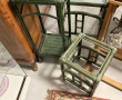 Lot de 3 petits meubles en rotin vert : 