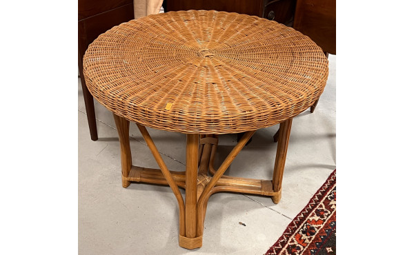 Table basse en rotin diam 70 cm