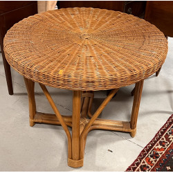 Table basse en rotin diam 70 cm