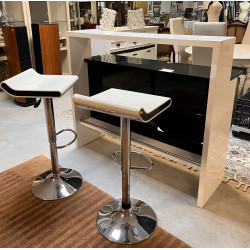 Meuble bar stratifié blanc et noir avec 