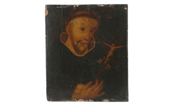 "Portrait de moine", huile sur panneau, 