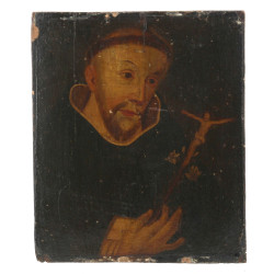 "Portrait de moine", huile sur panneau, 