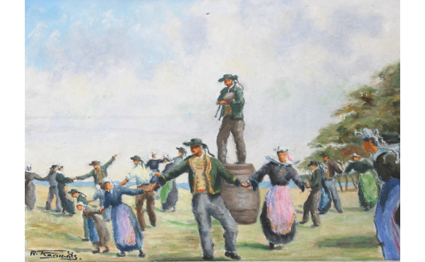 René RADIGOIS (Xxème) "Ronde bretonne", 