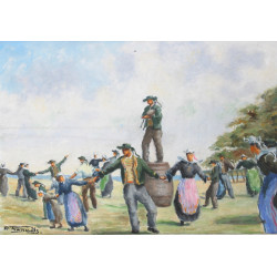 René RADIGOIS (Xxème) "Ronde bretonne", 