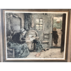 Franz CHARLET (1862-1928) - "Scène d'int