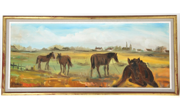 Raymond SCUILLER (Xxème) "Chevaux en cam