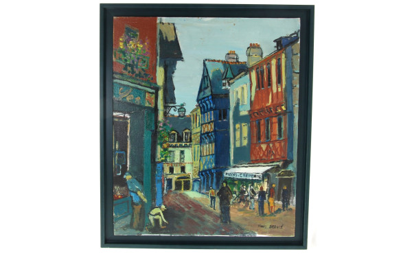 Alain GRAVIE (Xxè-Xxè) "Vue de Quimper",