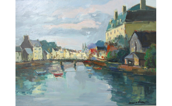 Maurice NEVEU (Xxème) "Vue de Quimper", 