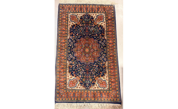 Tapis indien en laine points noués, 75 x