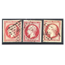 FRANCE - 3 TP n° 17 oblitérés losange PC