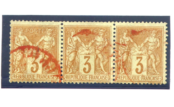 FRANCE - Bande de 3 TP n°86 oblitérés ca