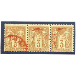 FRANCE - Bande de 3 TP n°86 oblitérés ca
